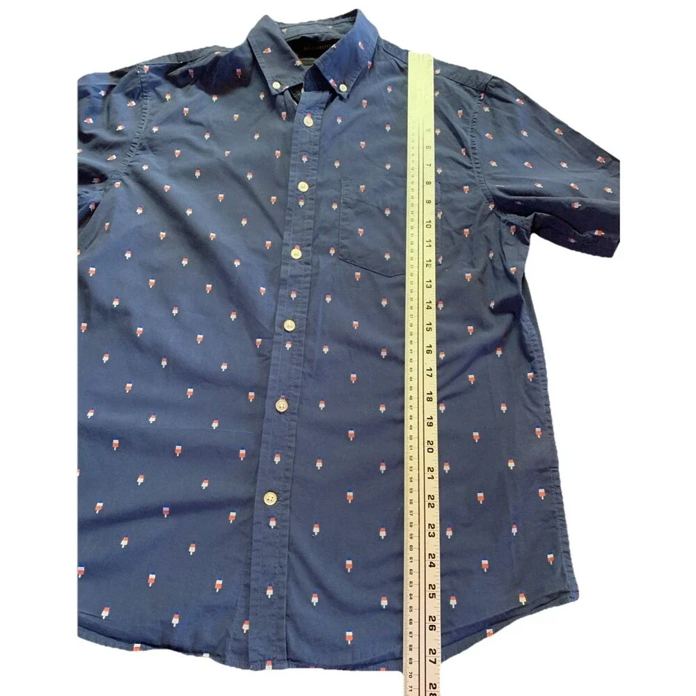 Banana Republic Men’s Popsicle Shirt Bomb Pop Navy Blue Sz Medium Slim Fit Fun